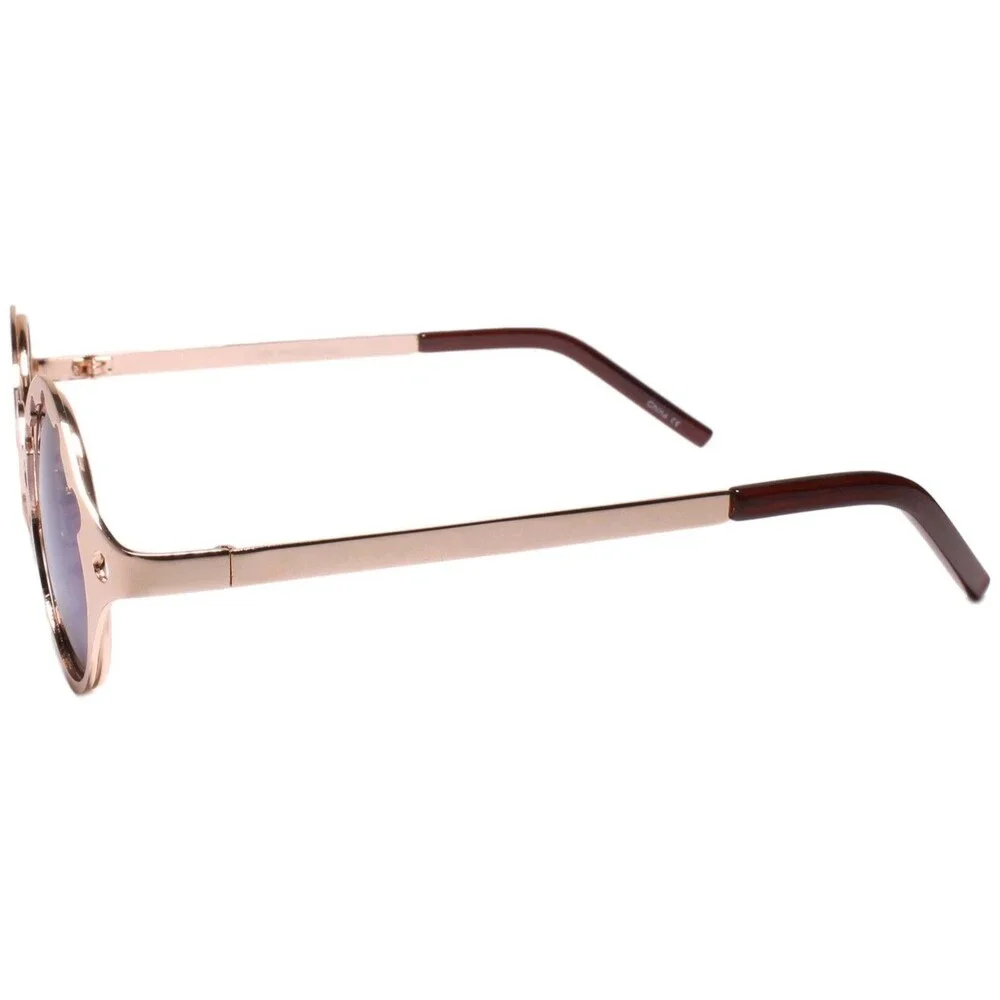 Classy Exotic Funky Mens Womens Retro Steampunk Fashion Round Gold Sunglasses
